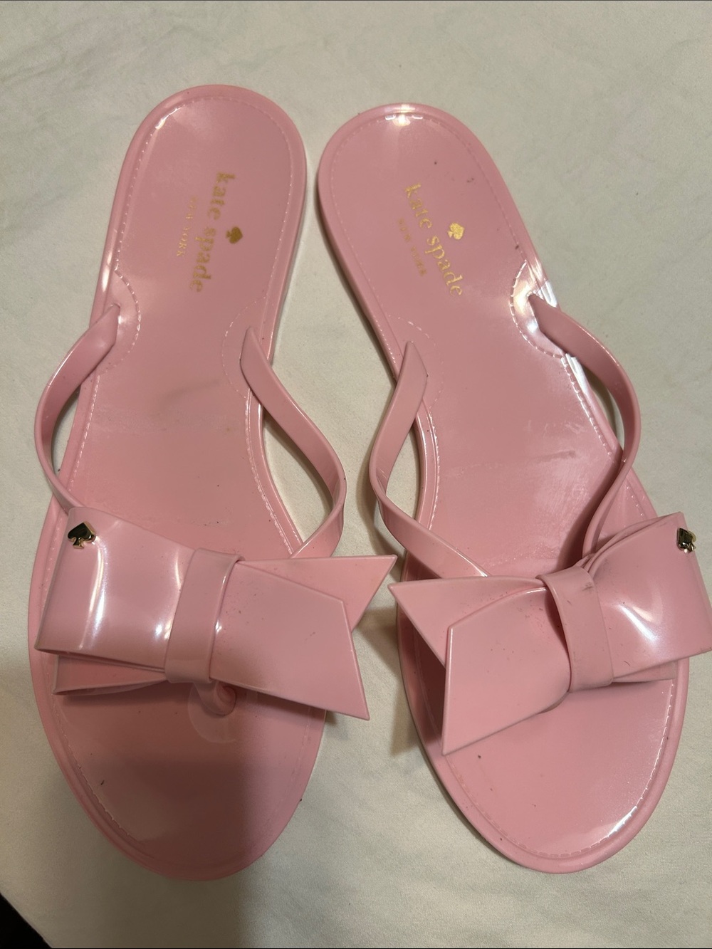 kate spade New York Pink Bow Jelly Slide Sandals - Picture 8 of 8